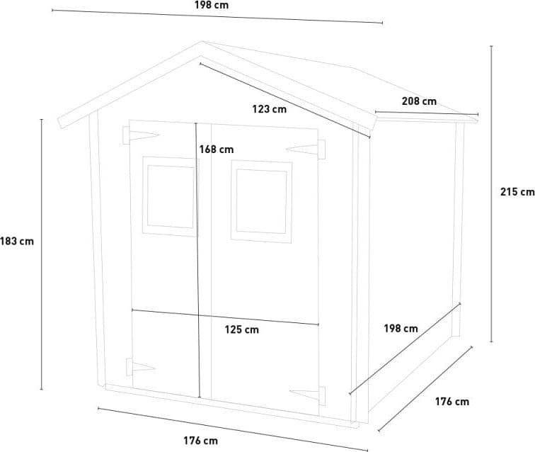 Casetta in legno con porta finestrata deposito da giardino "Made in Italy" - 10
