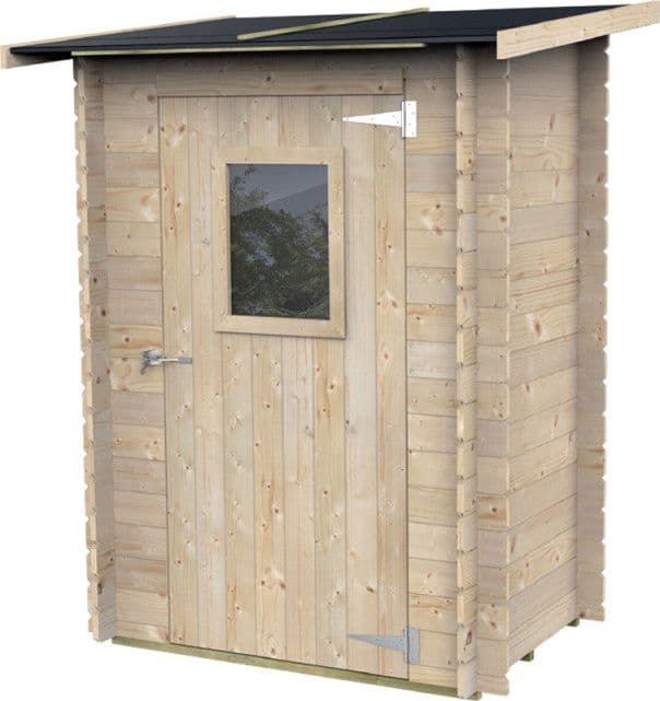 Casetta in legno con porta finestrata deposito da giardino monofalda "Made in Italy" - 2