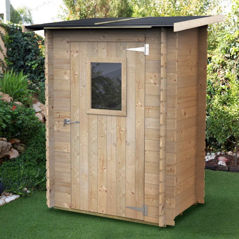 Casetta in legno con porta finestrata deposito da giardino monofalda "Made in Italy" - 3