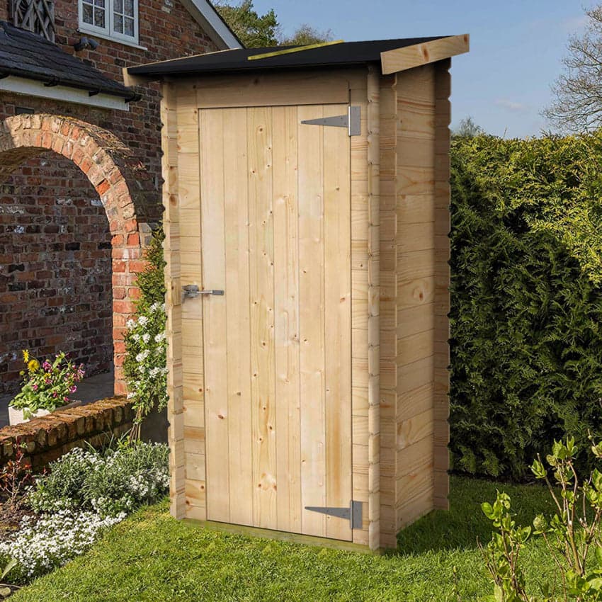 Casetta in legno con porta finestrata deposito da giardino per attrezzi "Made in Italy" 98 x 64 x h 188 cm - 2