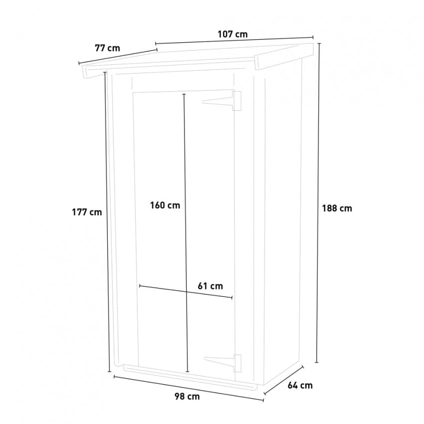 Casetta in legno con porta finestrata deposito da giardino per attrezzi "Made in Italy" 98 x 64 x h 188 cm - 4