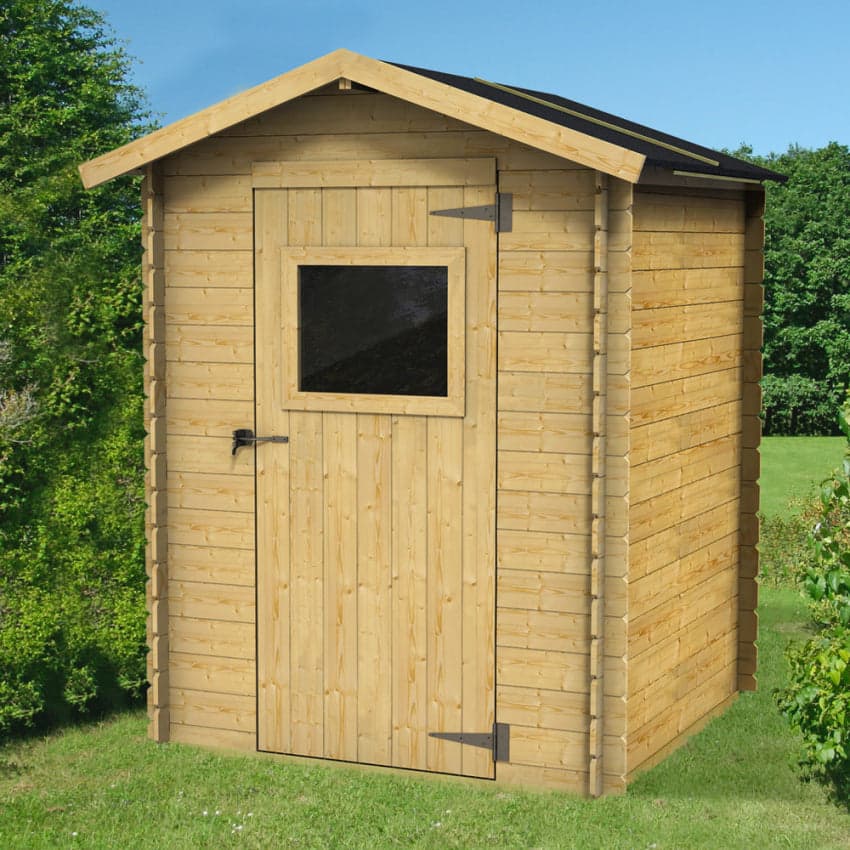 Casetta in legno con porta finestrata deposito da giardino per attrezzi "Made in Italy" 146 x 130 x h 194 cm - 2