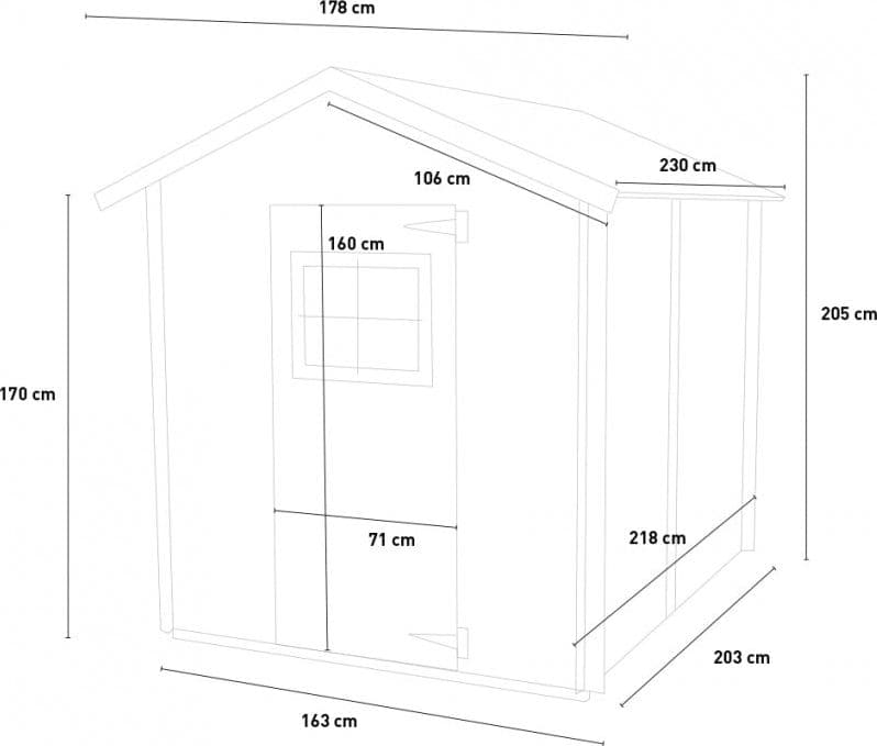 Casetta in legno con porta e finestra deposito da giardino per attrezzi "Made in Italy" 178 x 218 x h 203 cm - 4
