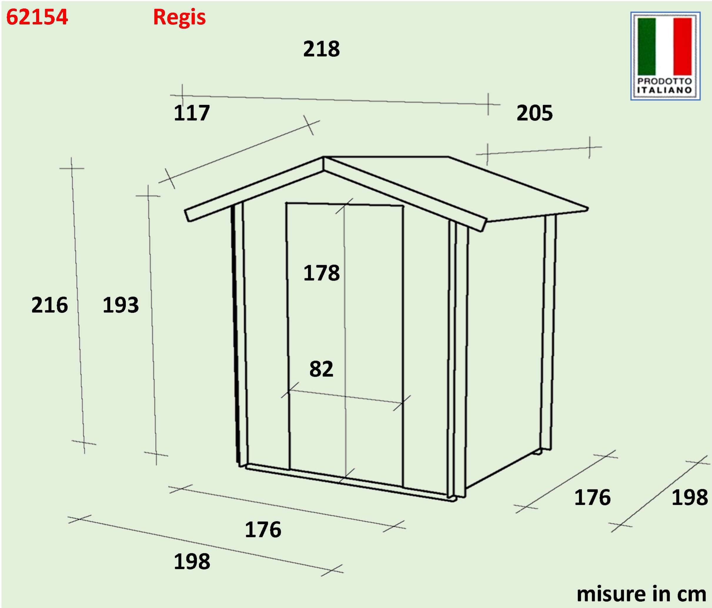 Casetta in legno con porta e finestra deposito da giardino per attrezzi "Made in Italy" 200 x 200 x h 217 cm - 5