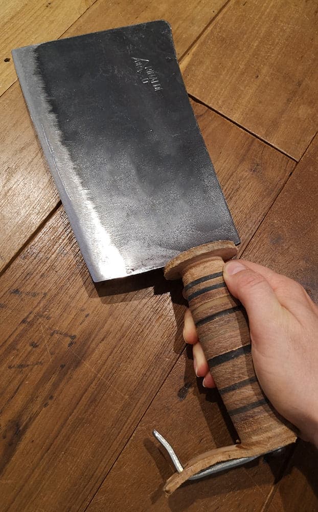 Manaresso con lama in acciaio forgiato e temprato, manico in cuoio - 7