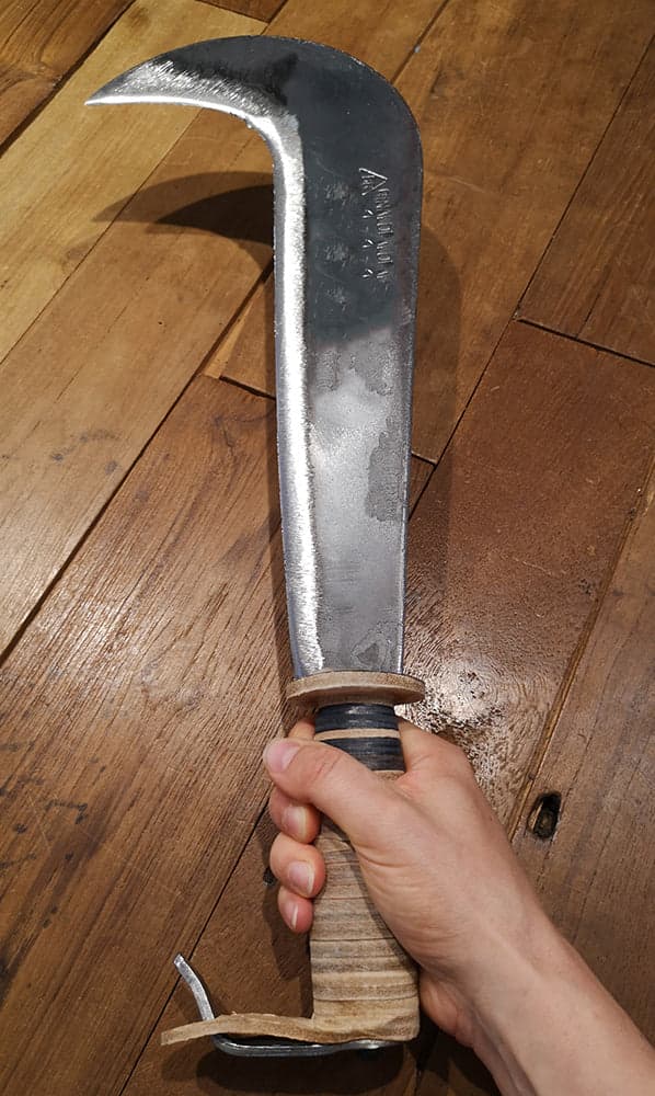 Roncola tipo Bergamo larga, con lama in acciaio forgiato, N4 da 33 cm - 2