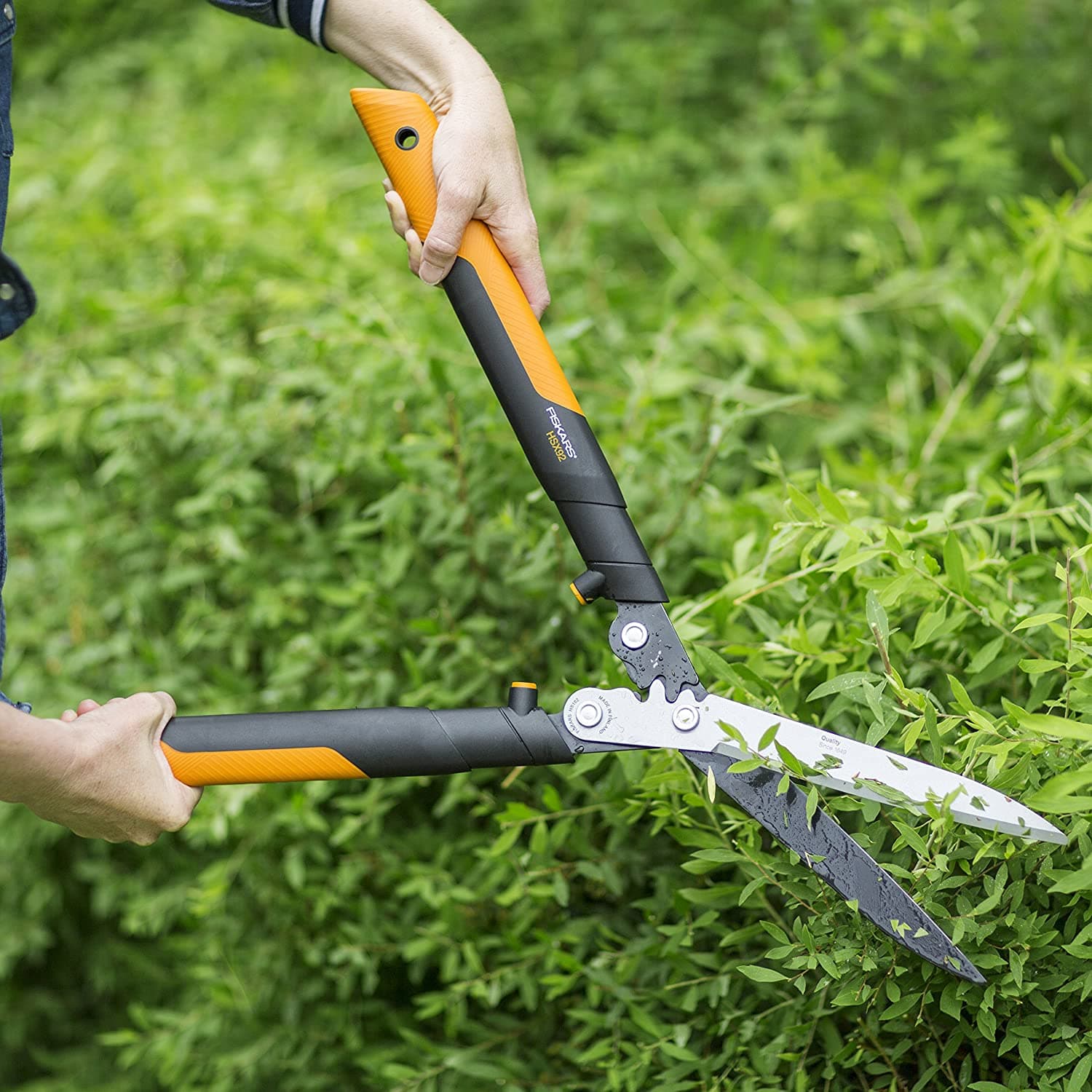 Forbicione professionale a cremagliera per siepe con lama retta da 63 cm - 5