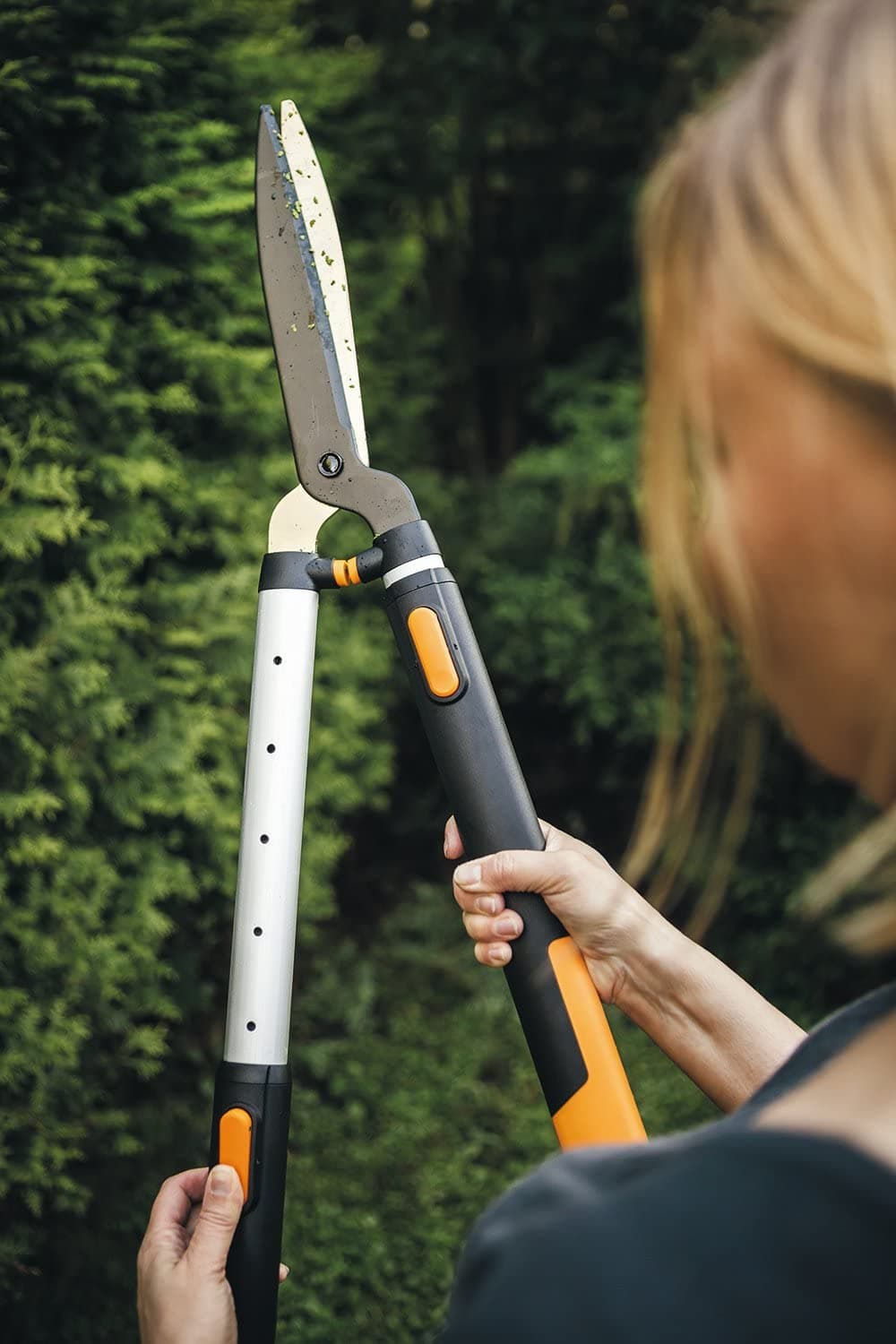 Forbicione telescopico per siepe con lama dritta manico in alluminio da 67-93 cm - 5