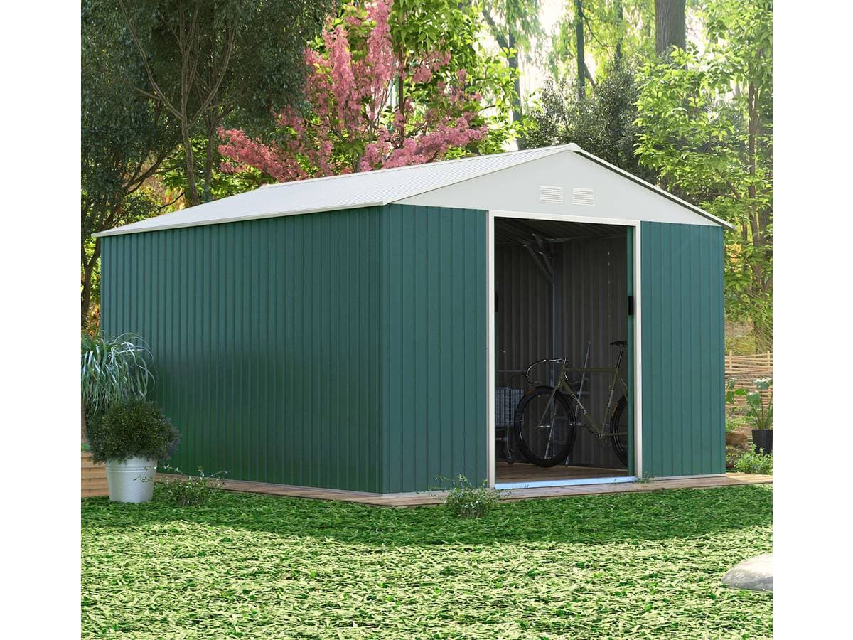 Ripostiglio in metallo verde e Beige deposito da giardino e veranda capanno per attrezzi - 21