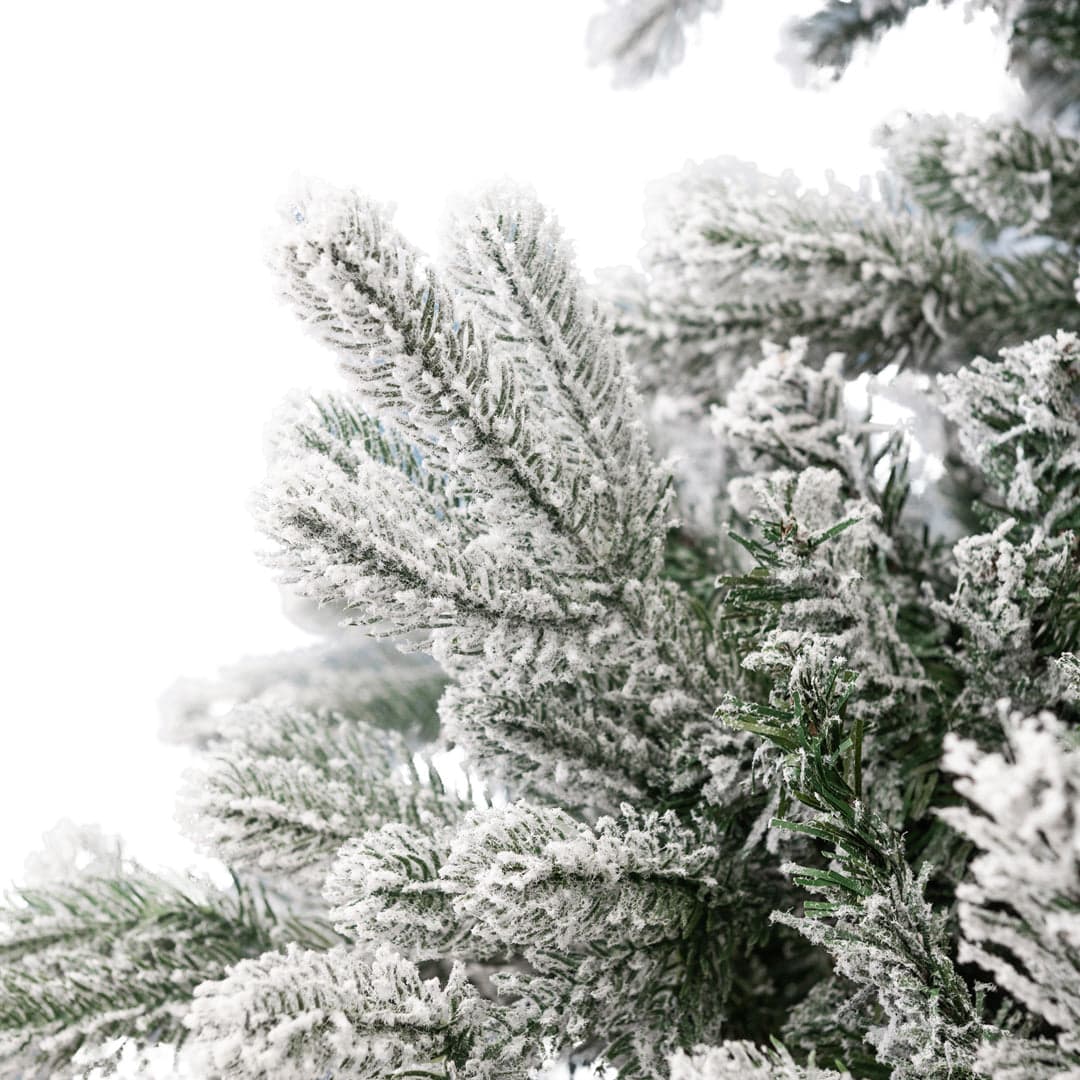 Albero di Natale Innevato "Bormio" in PE Effetto Real Touch + Flock di Altissima qualità - 4