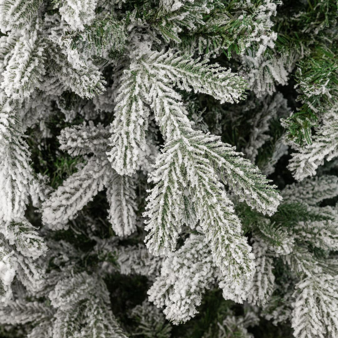 Albero di Natale Innevato "Bormio" in PE Effetto Real Touch + Flock di Altissima qualità - 5