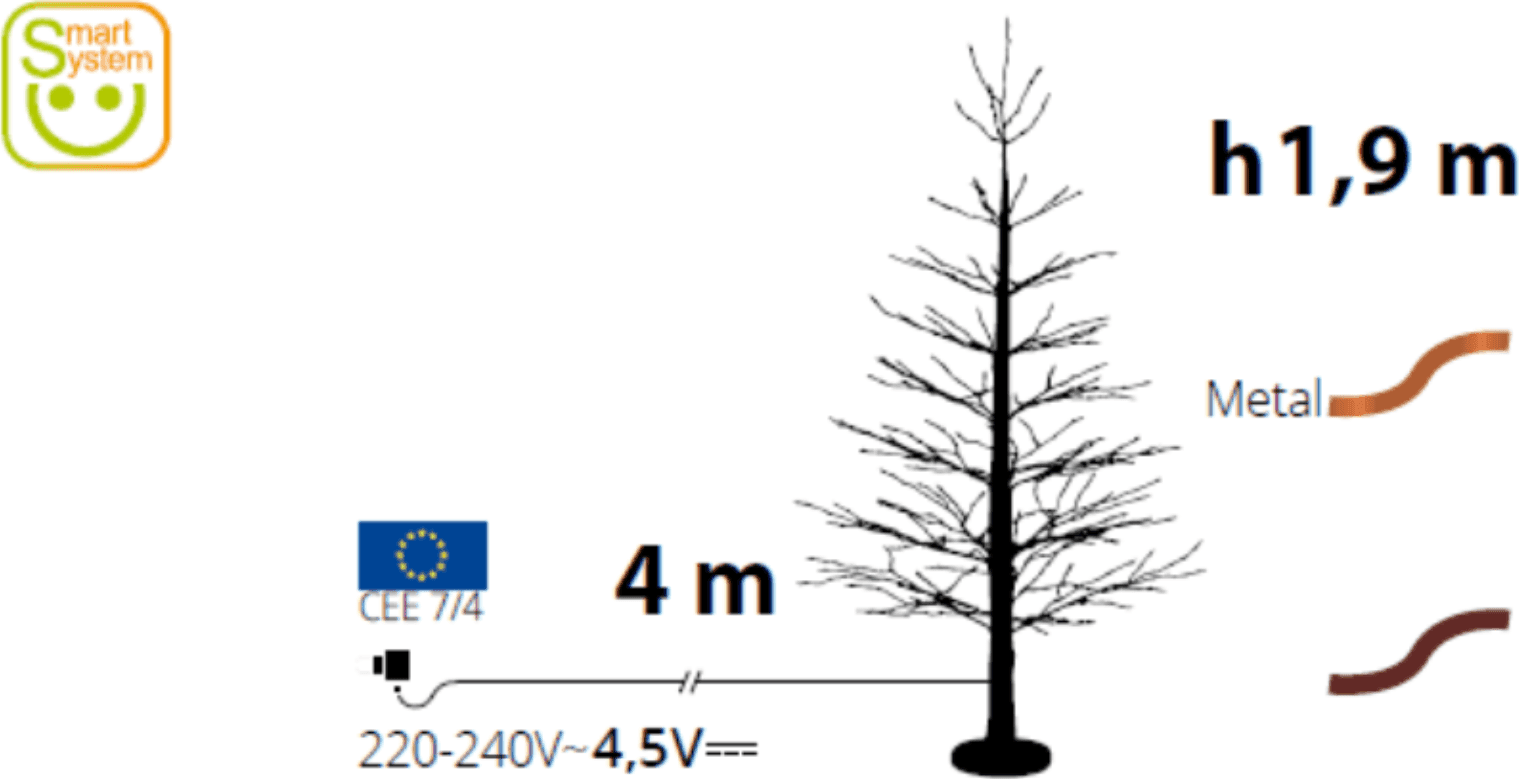 Albero luminoso decorazione natalizia a led luce calda con microled - 8