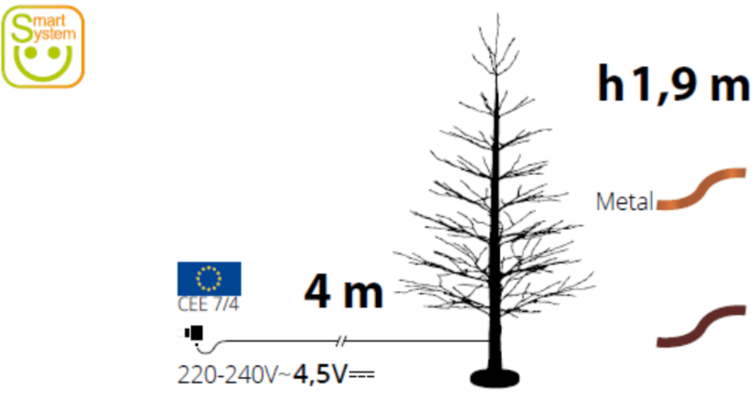 Albero luminoso decorazione natalizia a led luce calda con microled - 8
