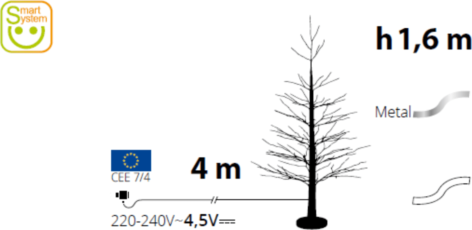 Albero luminoso decorazione natalizia a led luce calda con microled - 9