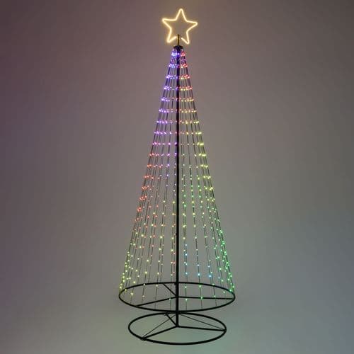Albero Conico luminoso ripiegabile con gocce di luce da esterno - 2