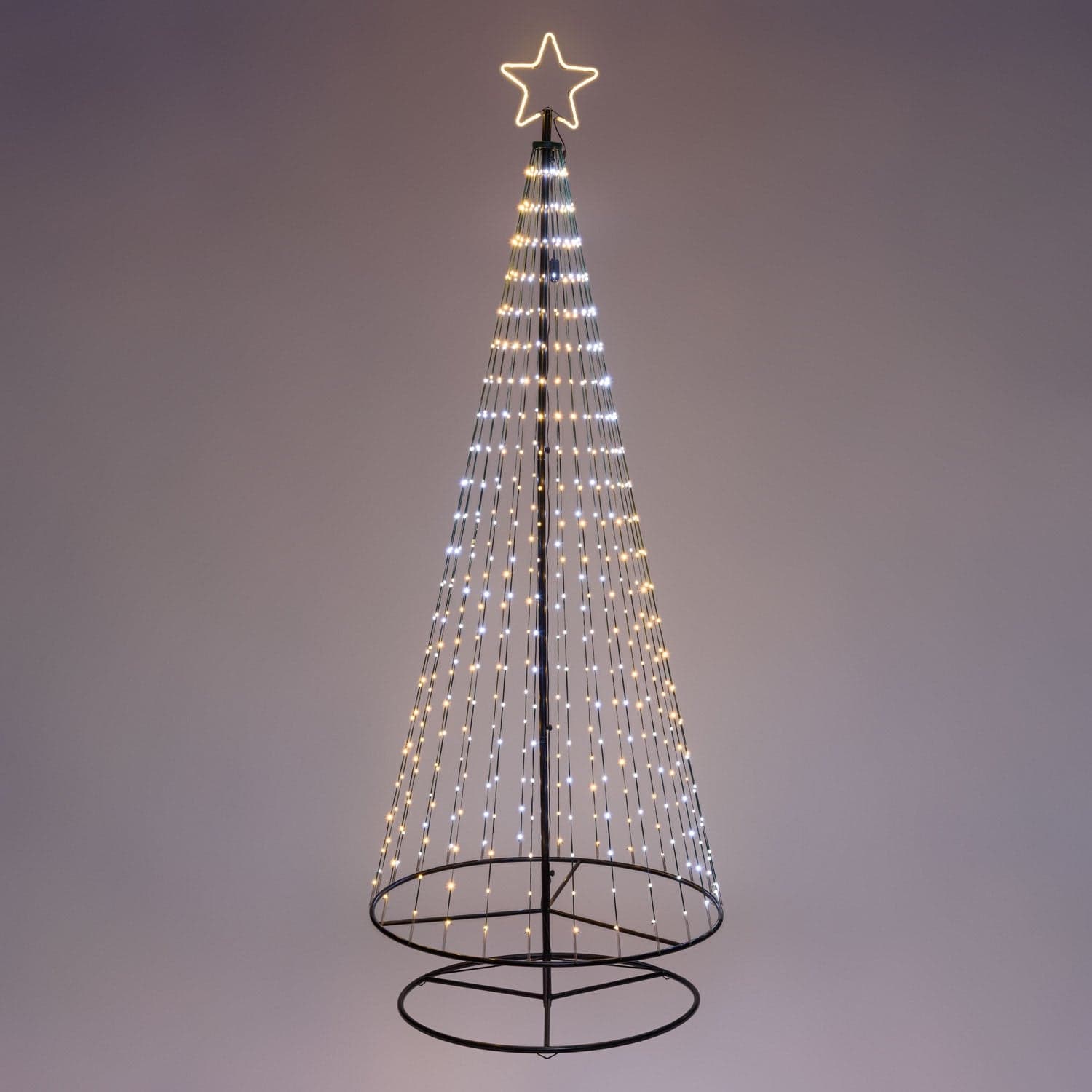 Albero Conico luminoso ripiegabile con gocce di luce da esterno - 4