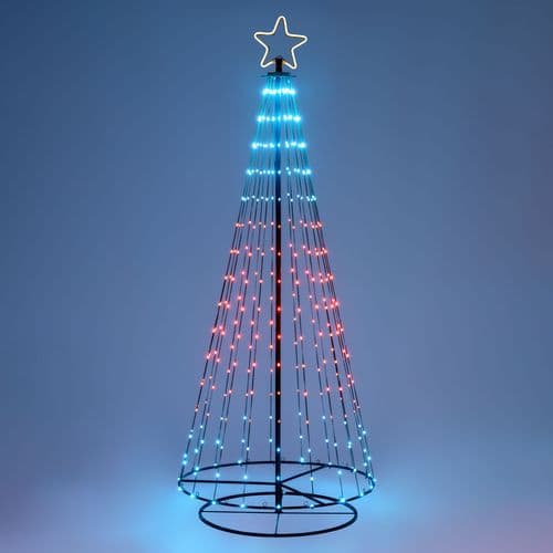 Albero Conico luminoso ripiegabile con gocce di luce da esterno - 6