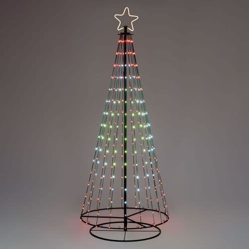 Albero Conico luminoso ripiegabile con gocce di luce da esterno - 8