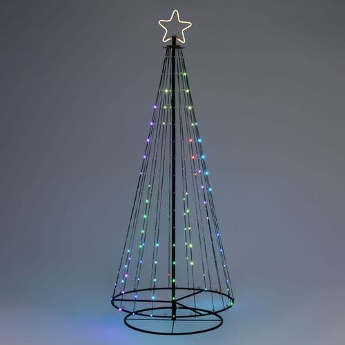 Albero Conico luminoso ripiegabile con gocce di luce da esterno - 9