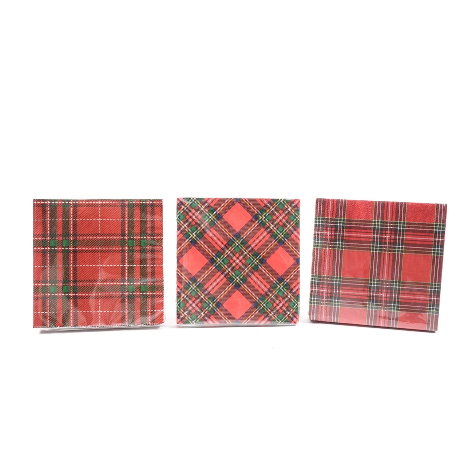 Tovaglioli natalizi "Tartan" 33 x 33 cm decorazione per tavola di Natale, confezione da 20 tovaglioli - 2