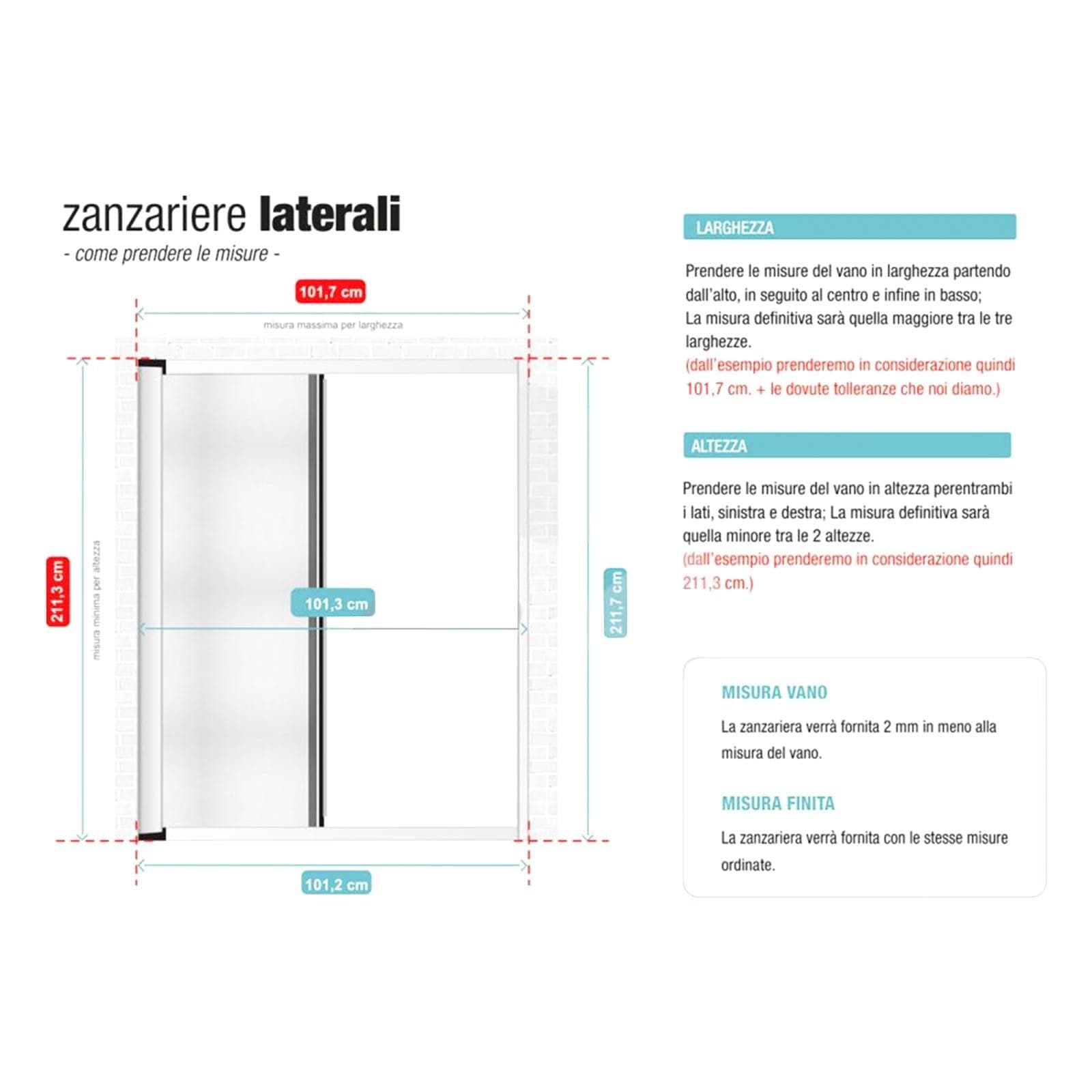 Zanzariera Plissettata su misura ''Aurora'' profilo Grigio 7012 apertura laterale (Made In Italy) - 3