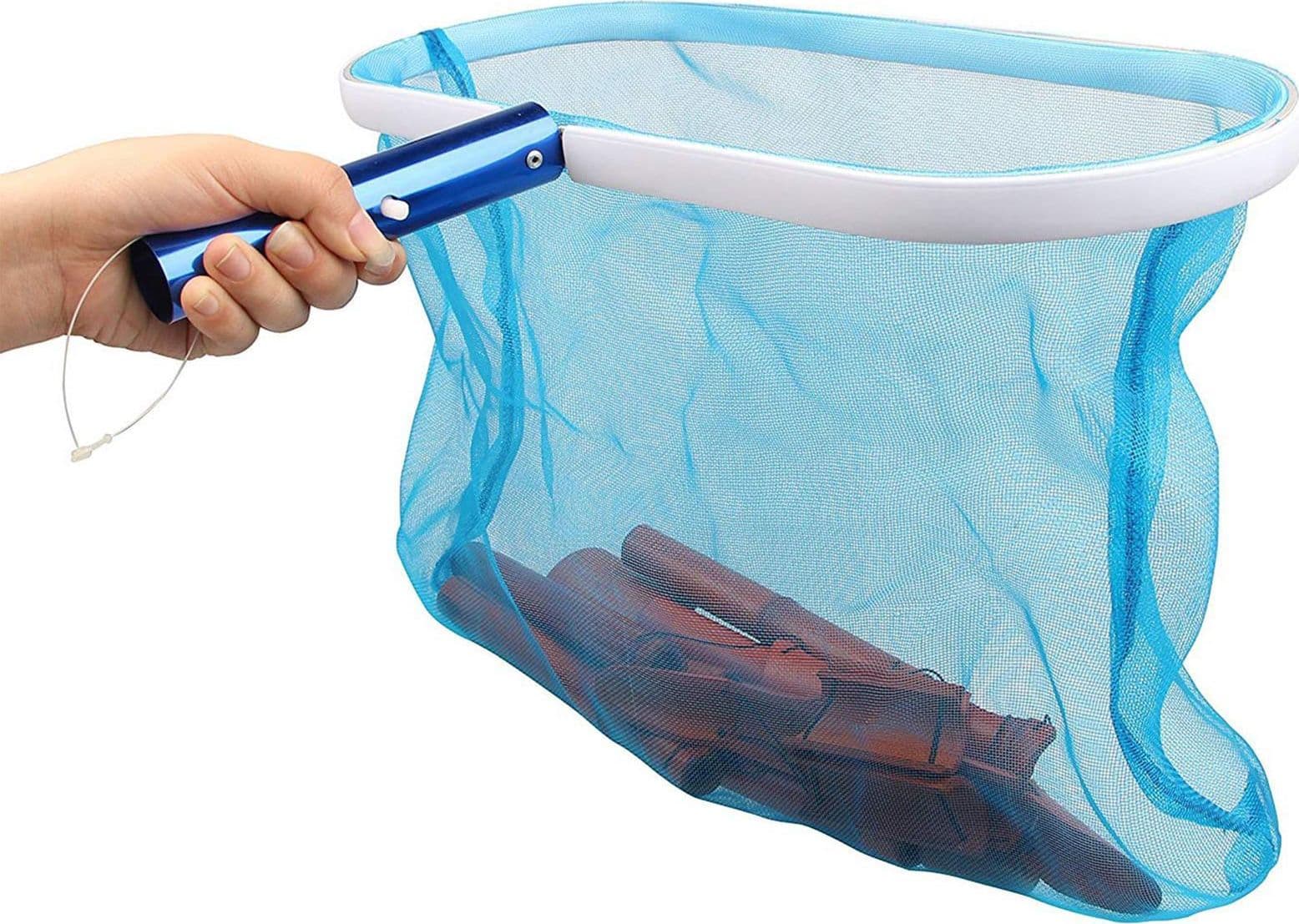 Retino di superficie con sacco raccoglifoglie bordo in alluminio per piscine manutenzione e pulizia - 2