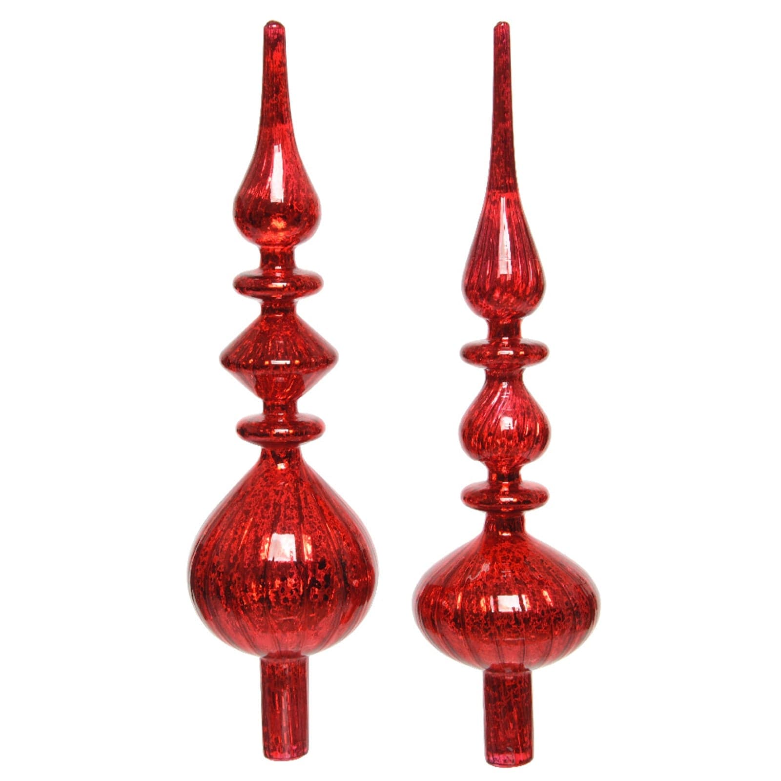 Puntale per albero di Natale con sfere in vetro decorazione e addobbo da 35 cm - 2