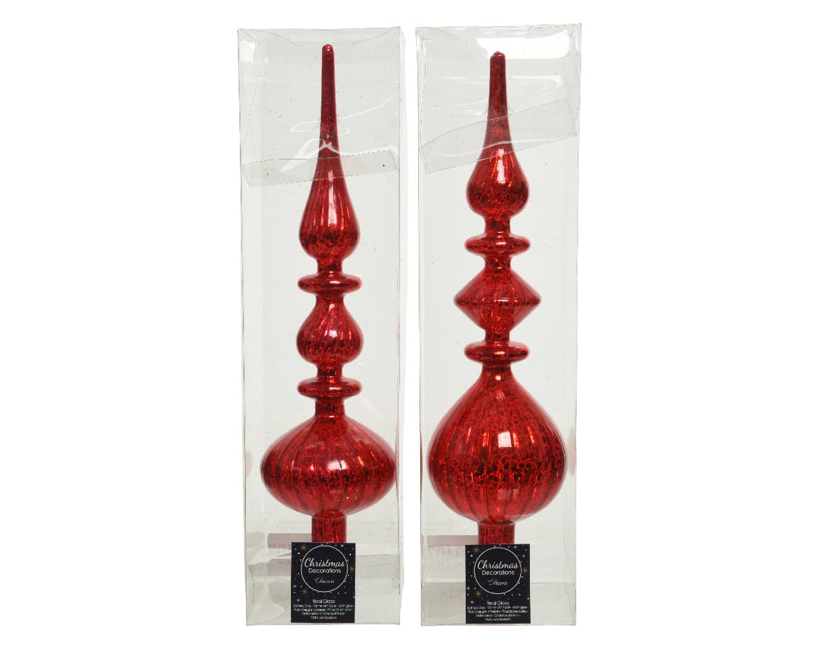 Puntale per albero di Natale con sfere in vetro decorazione e addobbo da 35 cm - 5