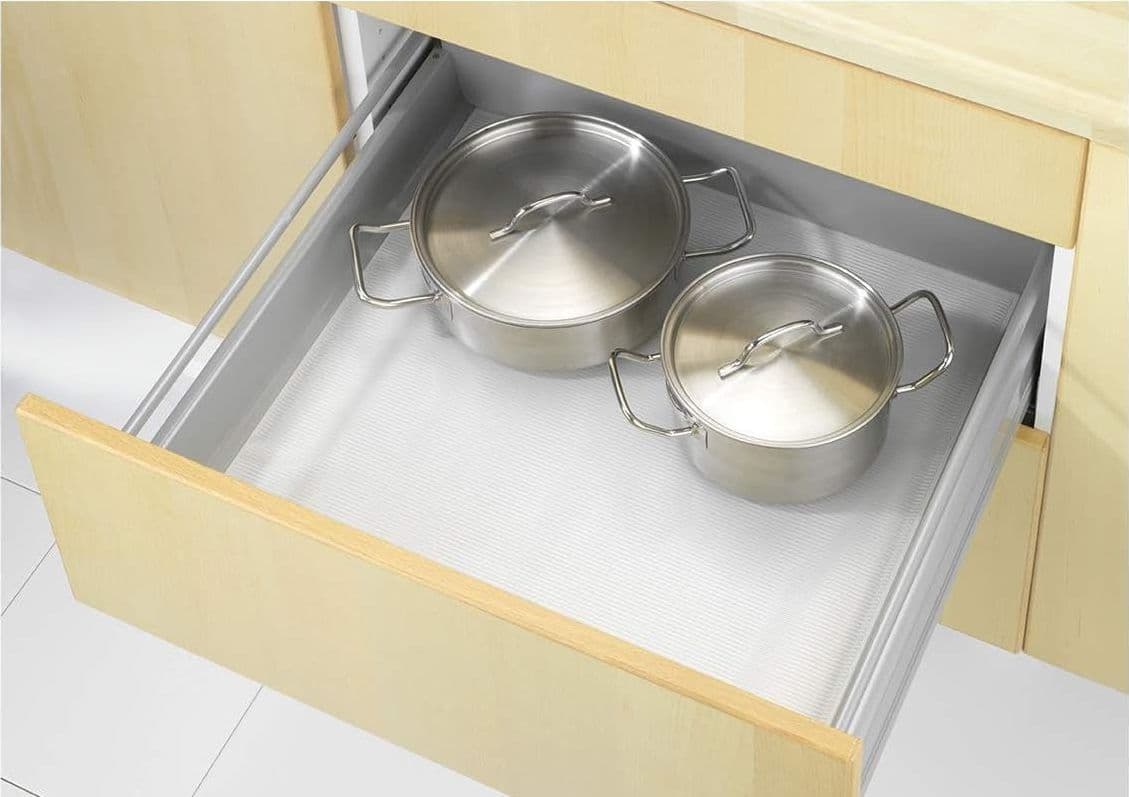 Tappetino antiscivolo trasparente in Eva, ritagliabile, per armadi e cassetti, da 45 x 120 cm - 2