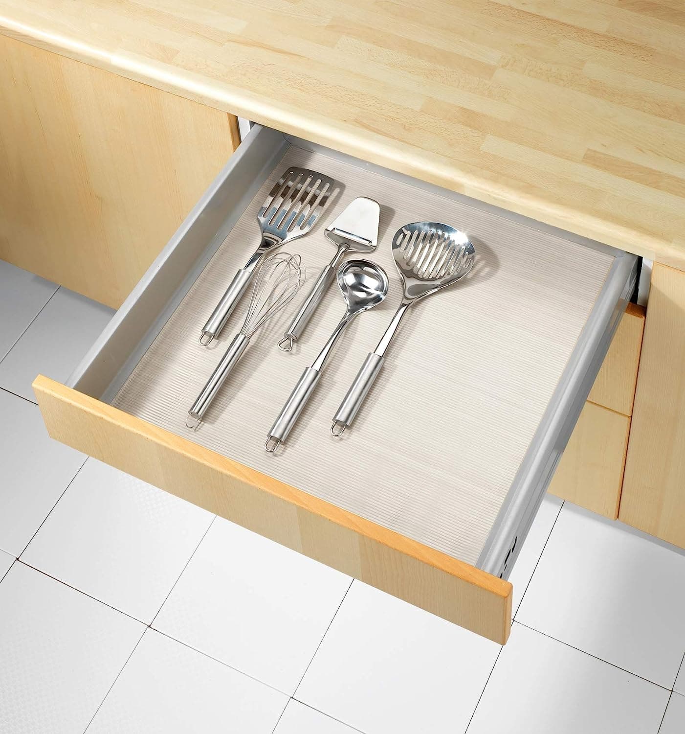 Tappetino antiscivolo trasparente in Eva, ritagliabile, per armadi e cassetti, da 45 x 120 cm - 5