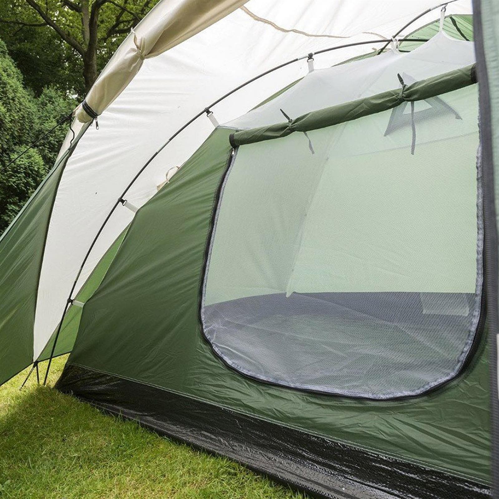 Tenda camping campeggio 4 posti grande maxi doppio telo zanzariera spiaggia mare - 2