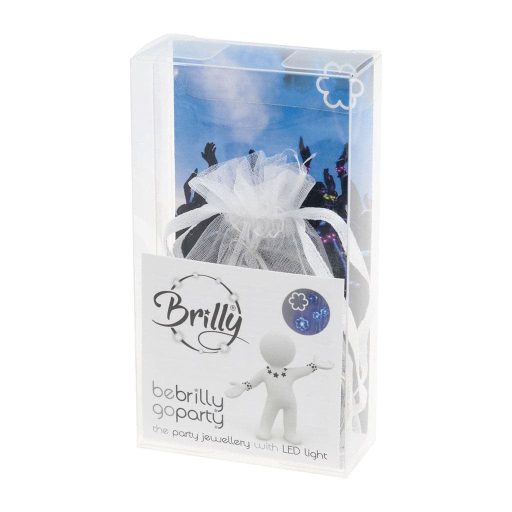 Collana modellabile "Brilly Flowers" con 10 Fiori led per feste ed eventi a batteria - 7
