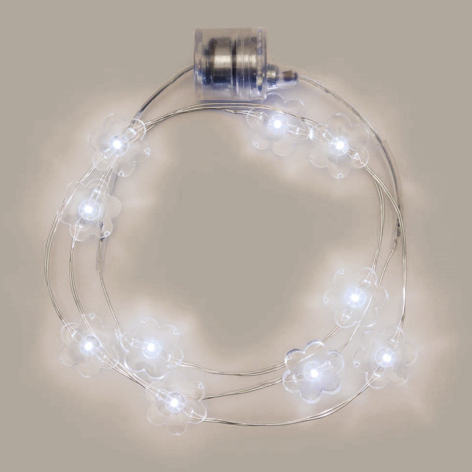 Collana modellabile "Brilly Flowers" con 10 Fiori led per feste ed eventi a batteria - 10