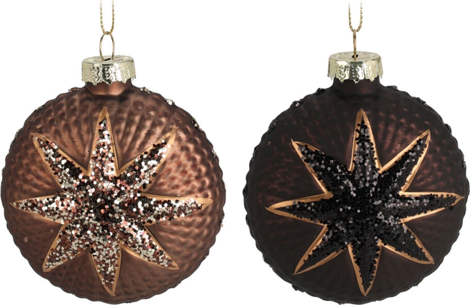 Palline per albero di Natale decorato, a forma di Stella, in Vetro, da Ø 9 cm, 12 pezzi - 2
