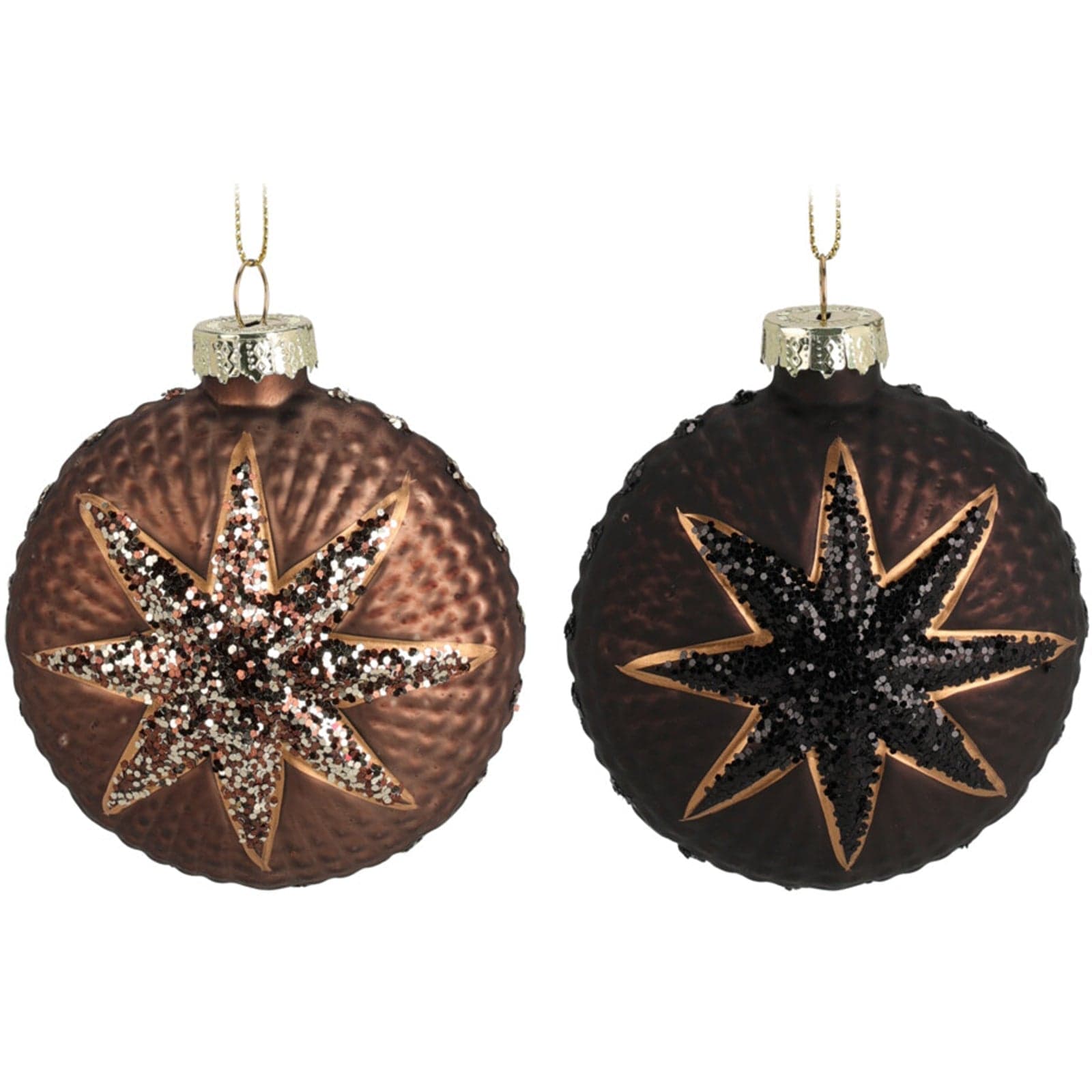 Palline per albero di Natale decorato, a forma di Stella, in Vetro, da Ø 9 cm, 12 pezzi - 2