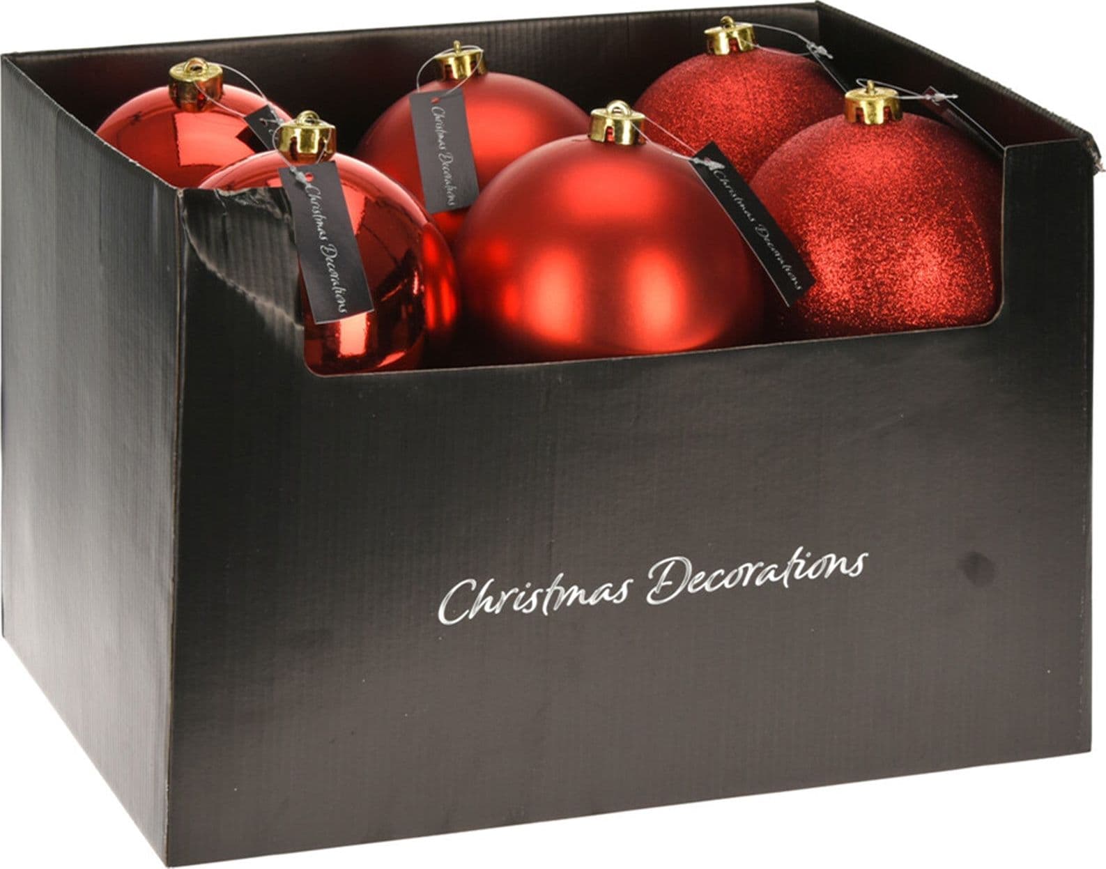 Palline per albero di Natale decorato, in Polipropilene, color Rosso, da Ø 14 cm, 12 pezzi - 2
