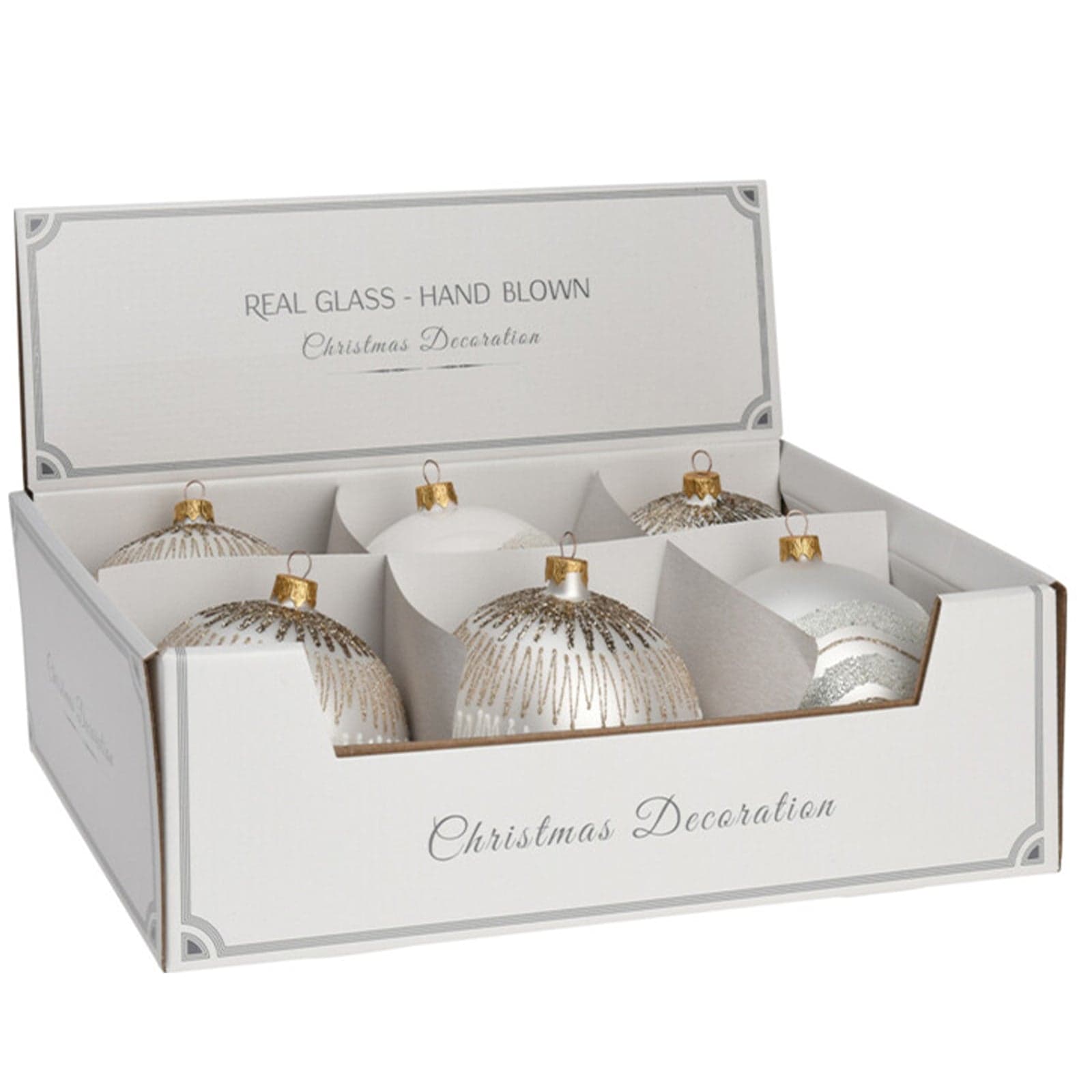 Palline per albero di Natale decorato, in Vetro, color Argento, da Ø 10 cm, 6 pezzi - 3
