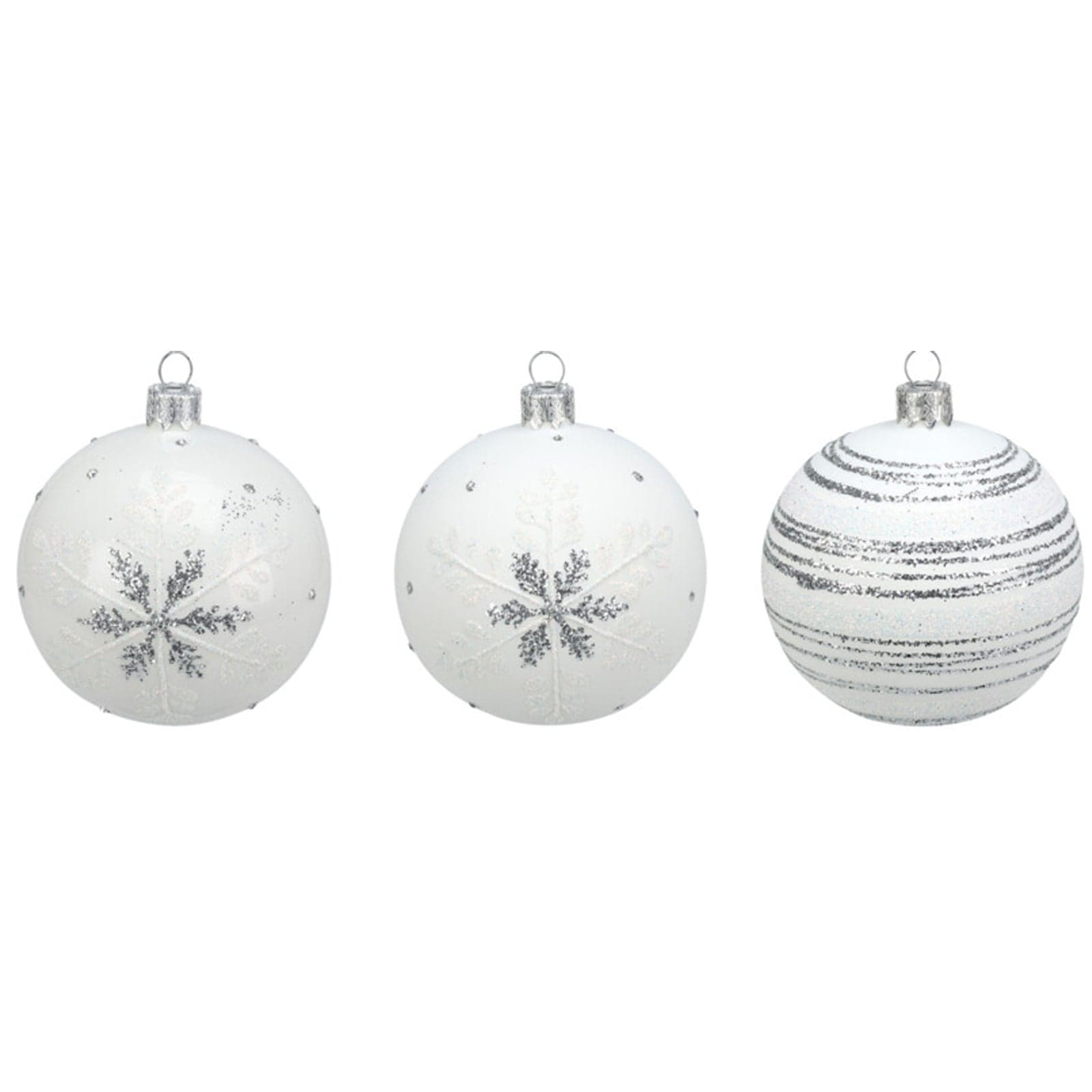 Palline per albero di Natale decorato, in Vetro, color Bianco, da Ø 10 cm, 6 pezzi - 3