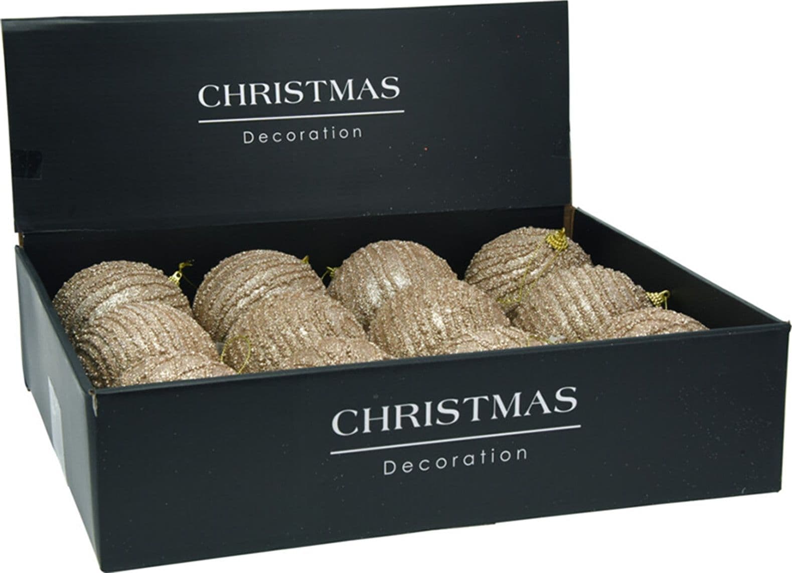 Palline per albero di Natale decorato, in Foam, color Champagne, da Ø 10 cm, 12 pezzi - 2