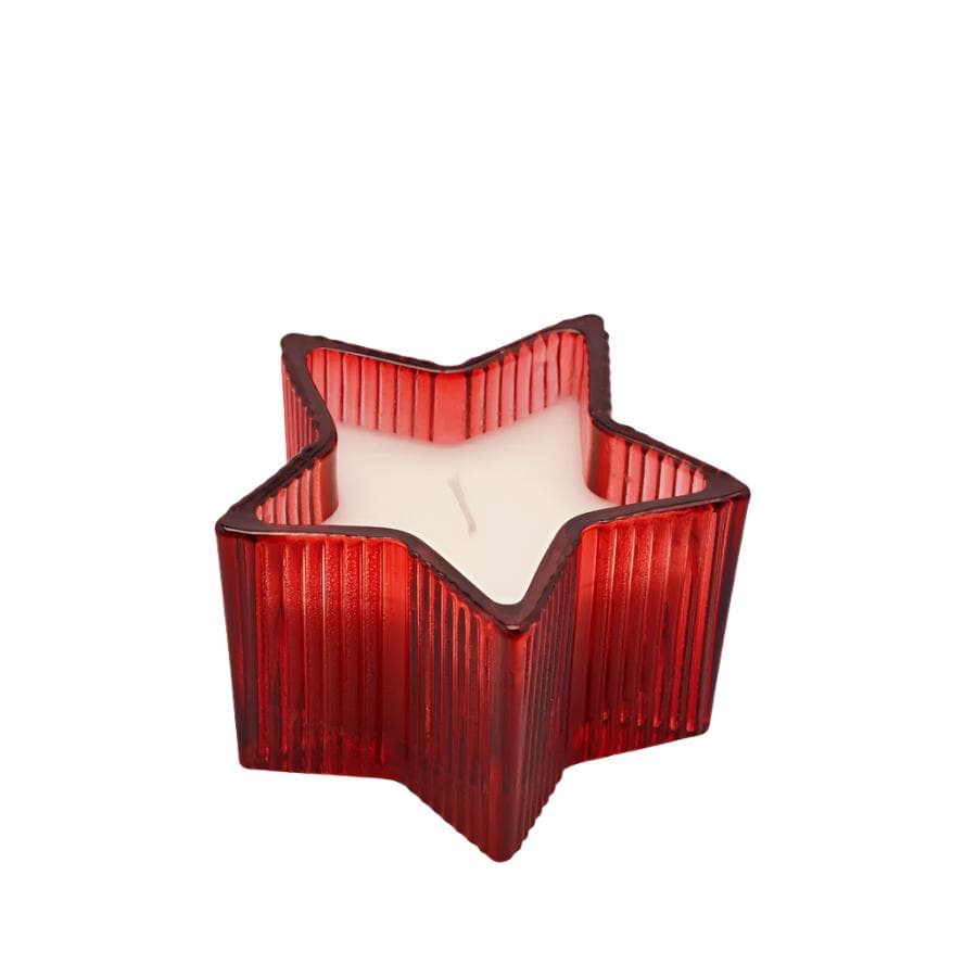 Candela a forma di stella di h 6.5 cm per decorazioni natalizie - 2