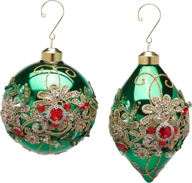 Palline per albero di natale con rubini decorazione natalizia da Ø 10 cm - 3