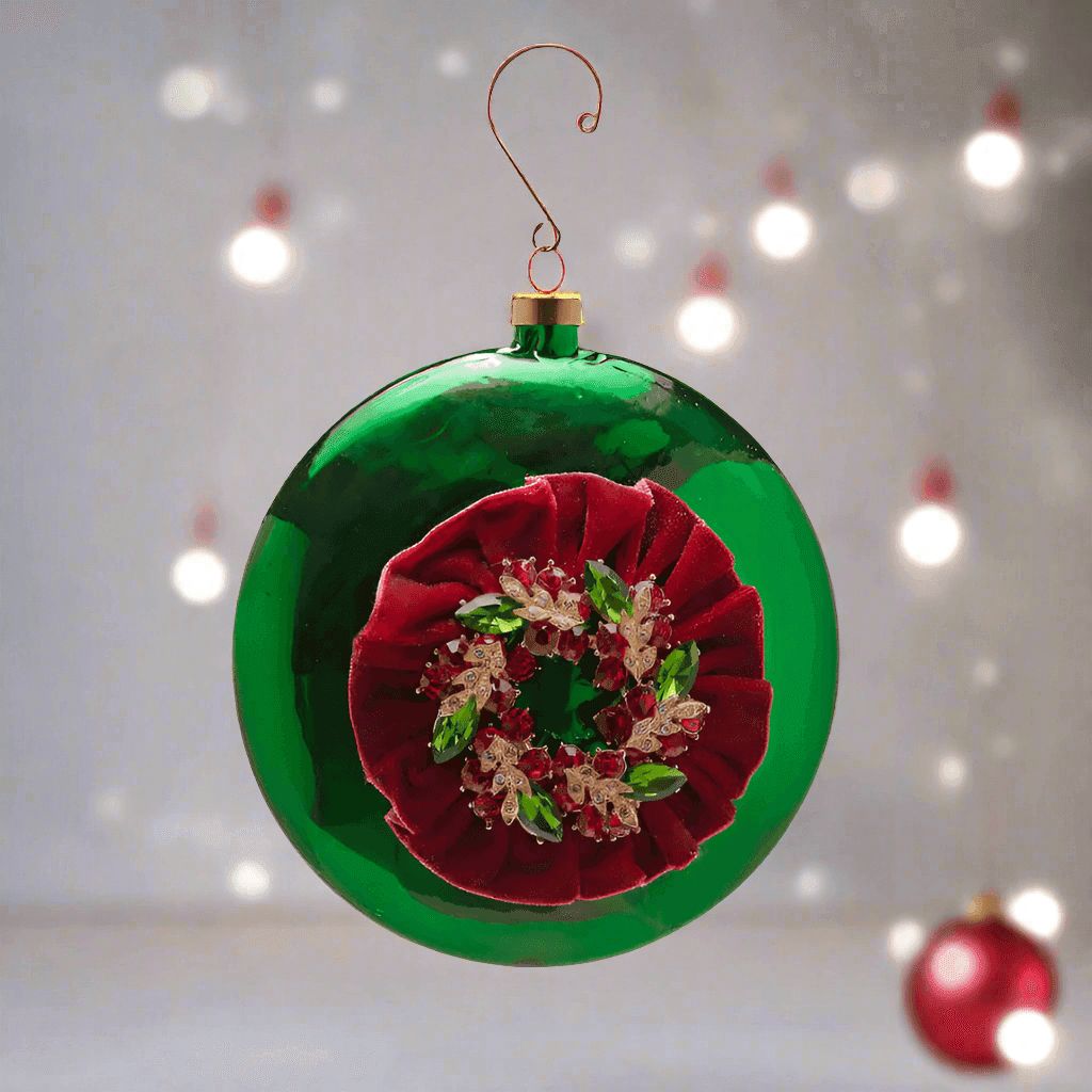 Palline per albero di natale con gemme decorazione natalizia da Ø 12 cm - 3