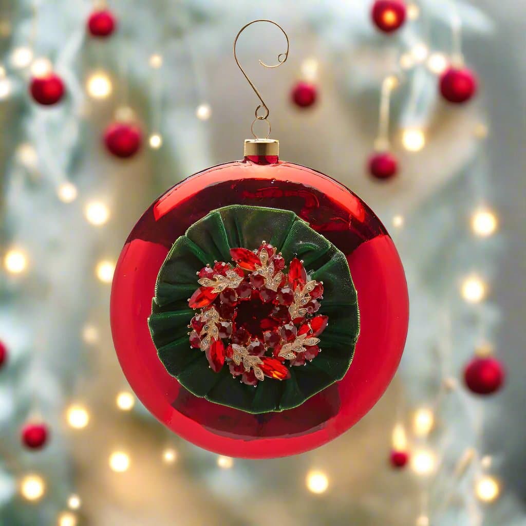 Palline per albero di natale con gemme decorazione natalizia da Ø 12 cm - 4