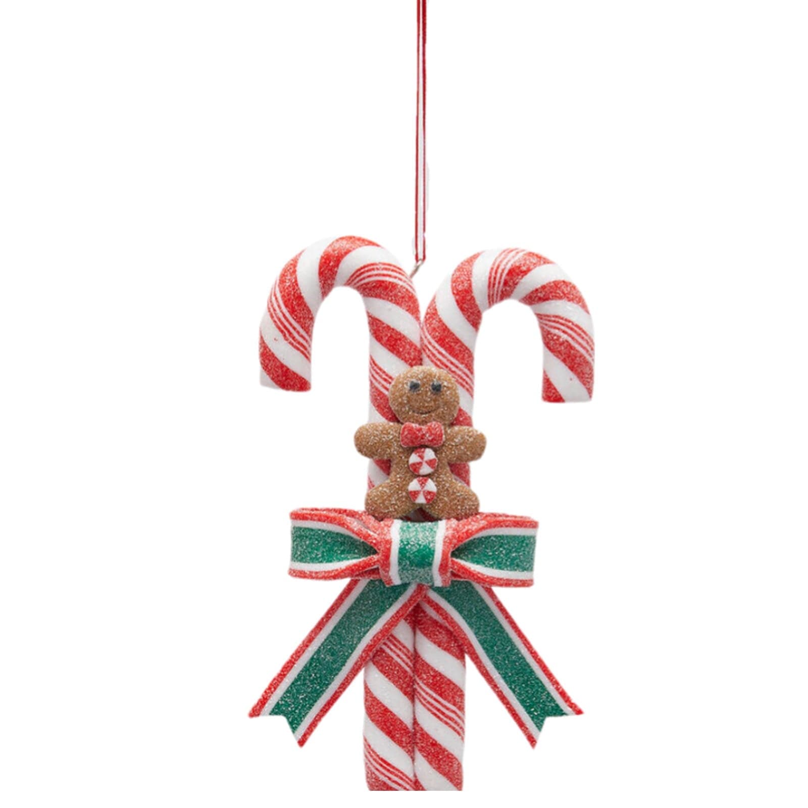 Pendaglio bastoncini di zucchero in plastica per albero di Natale da 14 cm - 1
