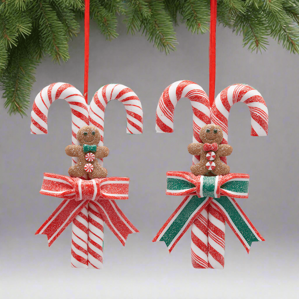 Pendaglio bastoncini di zucchero in plastica per albero di Natale da 14 cm - 3
