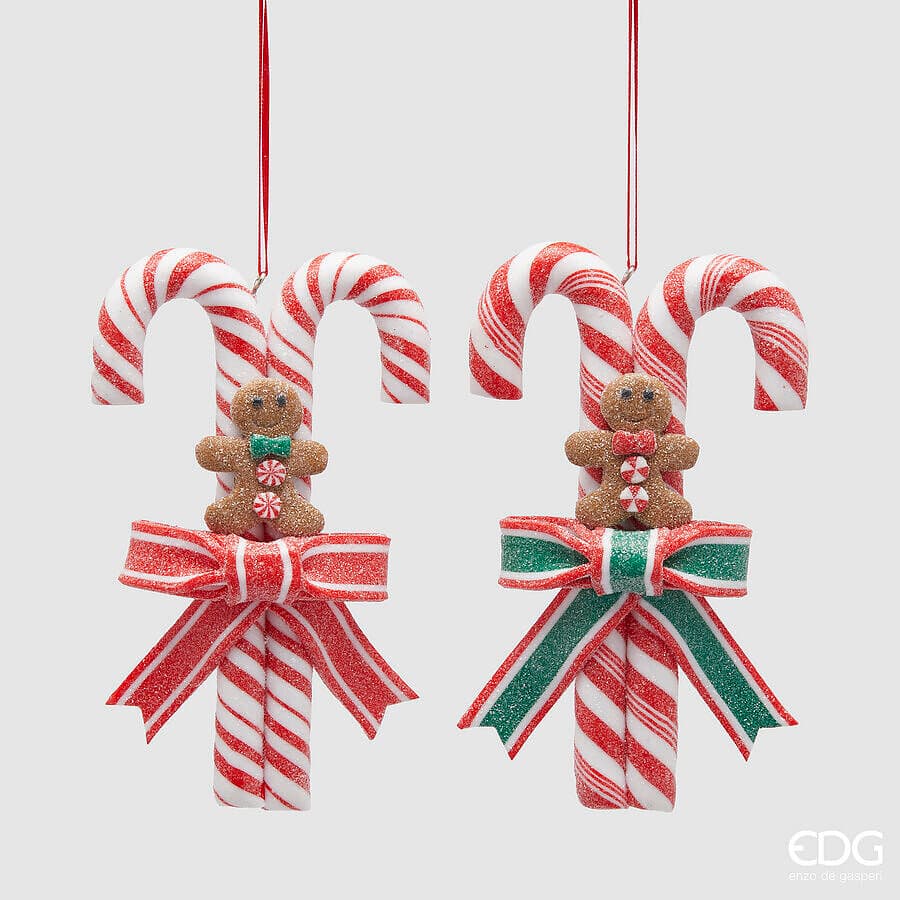 Pendaglio bastoncini di zucchero in plastica per albero di Natale da 14 cm - 4