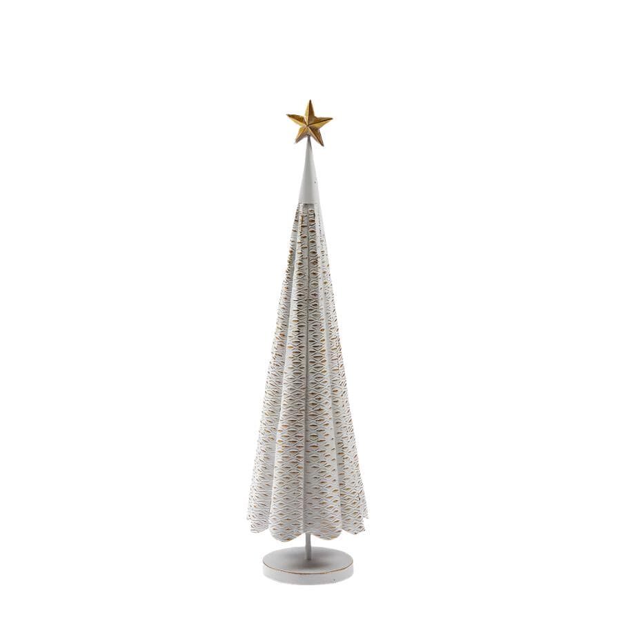 Decorazione pino metal oro bianco per arredamento natalizio - 2