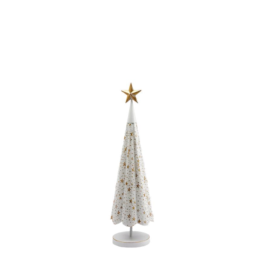 Decorazione pino metal oro bianco per arredamento natalizio - 3