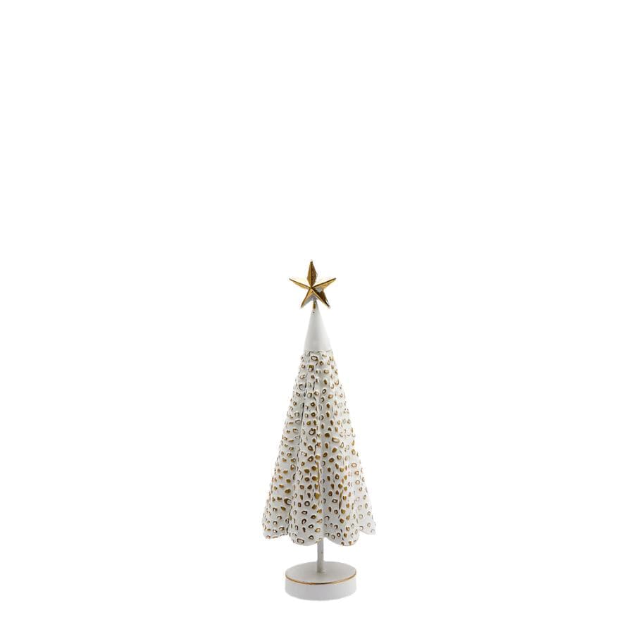 Decorazione pino metal oro bianco per arredamento natalizio - 4