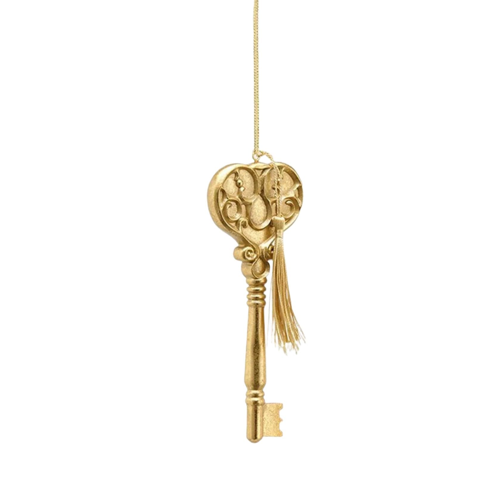 Pendaglio a forma di chiave oro in plastica per albero di Natale da 19 cm - 3